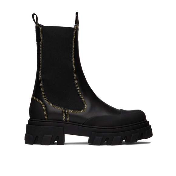 Ganni Shoes - GANNI
Black Cleated Mid Chelsea Boots